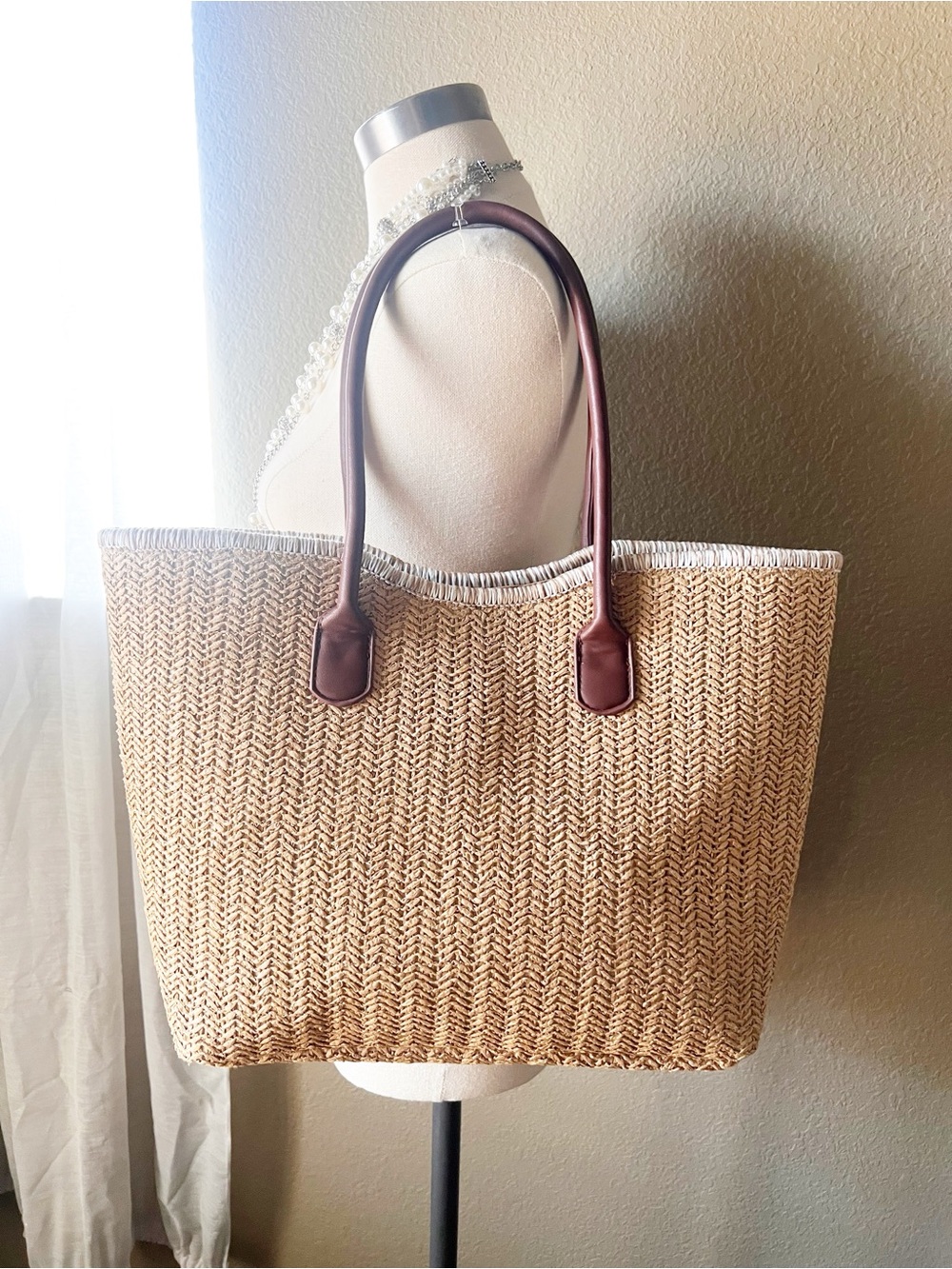 Boho Minimalist Straw Tote - New without Tags - Never Used